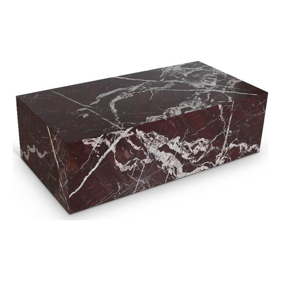 Meridian Furniture Bolzano Red Marble Coffee Table