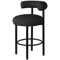 thumbnail image 1 of Meridian Furniture Bordeaux Black Boucle Fabric Stool, 1 of 10