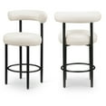 thumbnail image 1 of Meridian Furniture Bordeaux Cream Vegan Leather Counter Stool (Set of 2), 1 of 10
