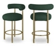 thumbnail image 1 of Meridian Furniture Bordeaux Green Boucle Fabric Stool, 1 of 3