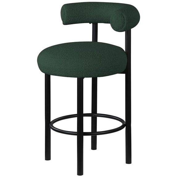 Meridian Furniture Bordeaux Green Boucle Fabric Stool