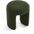thumbnail image 1 of Meridian Furniture Bowen Green Faux Shearling Teddy Fabric Ottoman/Stool, 1 of 5