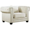thumbnail image 1 of Meridian Furniture Bowery Tufted Velvet Accent Chair in Cream, 1 of 6
