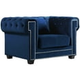 thumbnail image 1 of Meridian Furniture Bowery Tufted Velvet Accent Chair in Navy, 1 of 9