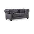 thumbnail image 1 of Meridian Furniture Bowery Grey Velvet Loveseat, 1 of 5