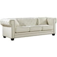 thumbnail image 1 of Meridian Furniture Bowery Tufted Velvet Sofa in Cream, 1 of 11