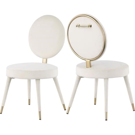 Meridian Furniture Brandy Cream Velvet Dining Chair