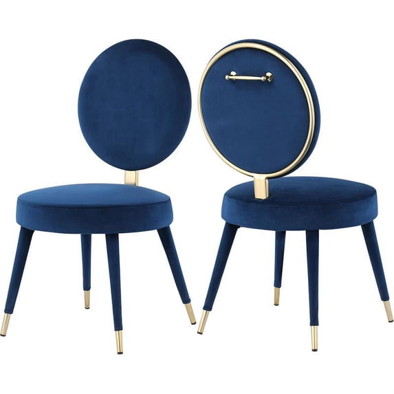 Meridian Furniture Brandy Navy Velvet Dining Chair