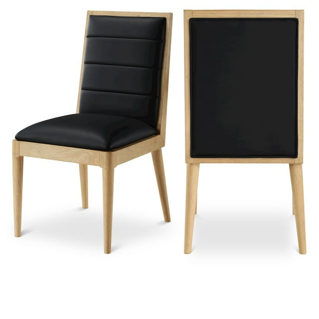 Meridian Furniture Bristol Black Vegan Leather Dining Chair (Set of 2)