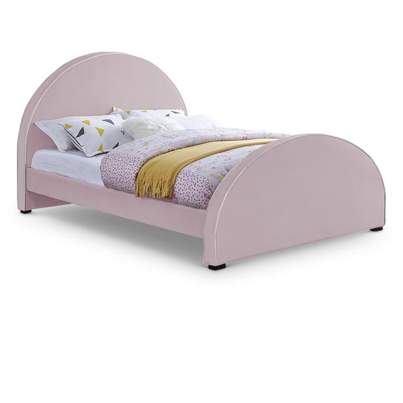 Meridian Furniture Brody Pink Velvet Full Bed