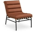 thumbnail image 1 of Meridian Furniture Burke Cognac Vegan Leather Accent Chair, 1 of 8