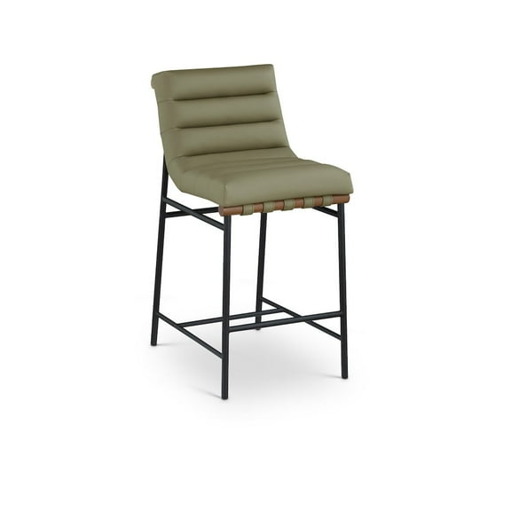 Meridian Furniture Burke Green Faux Leather Counter Stool