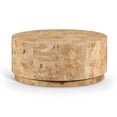 thumbnail image 1 of Meridian Furniture Burl Round 36" Coffee Table in Natural Ash Wood, 1 of 9