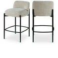 thumbnail image 1 of Meridian Furniture Burton Beige Chenille Fabric Stool (Set of 2), 1 of 8