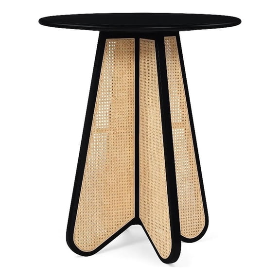 Meridian Furniture Butterfly 36" Black Solid Wood And Cane Bar Height Table