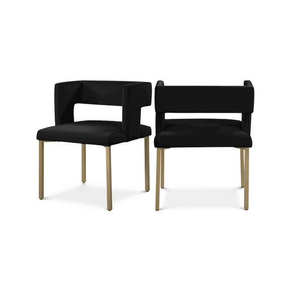 Meridian Furniture Caleb Black Velvet Dining Chair (Set of 2)