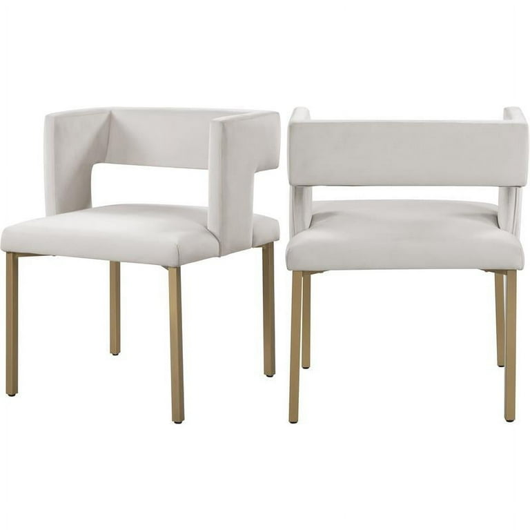 Cream velvet dining chairs discount