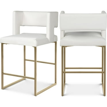 Meridian Furniture Caleb White Vegan Leather Counter Stool (Set of 2)