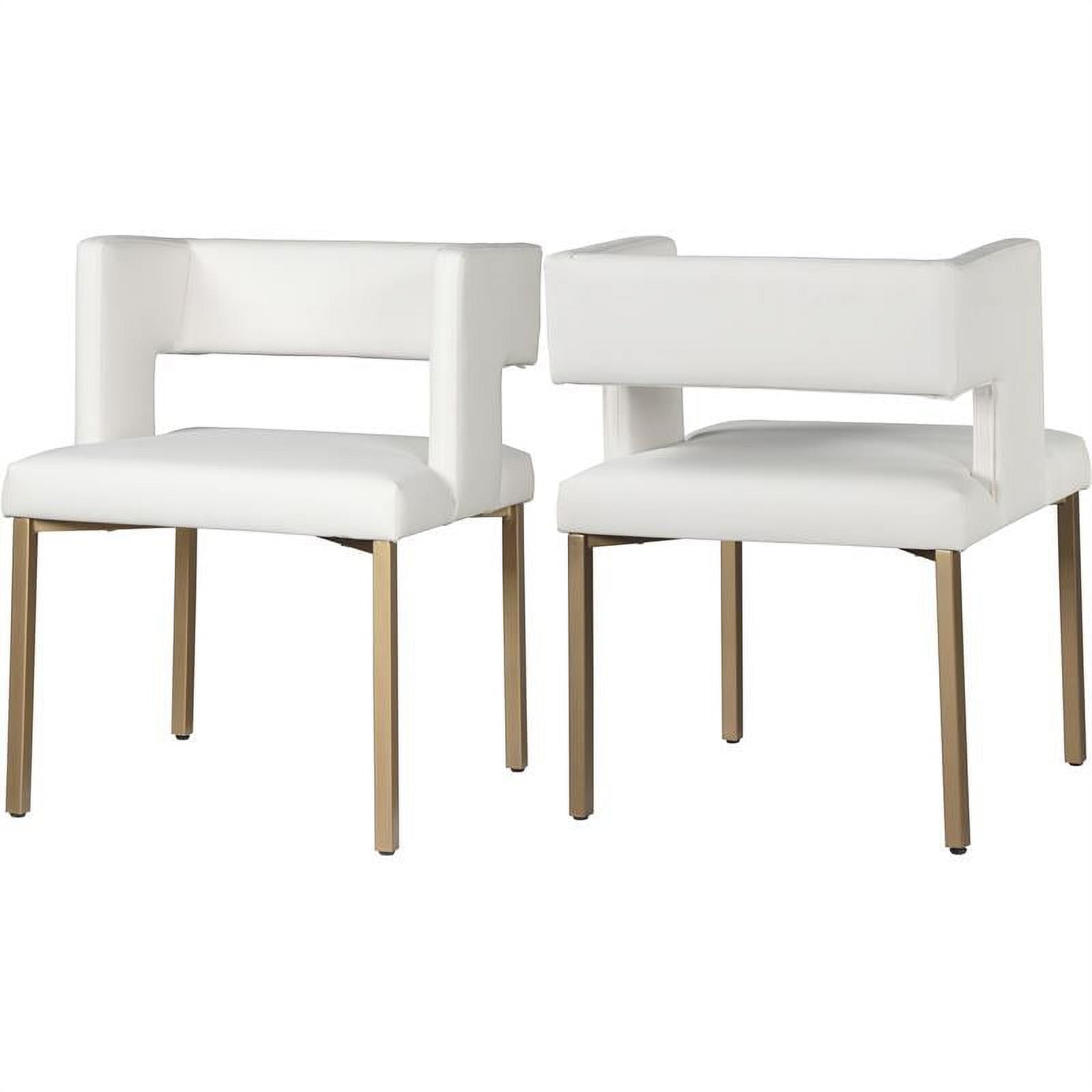 Meridian Furniture Caleb Faux Leather Dining Chair - Gold Meridian Furniture Caleb Faux Leather Dining Chair - Gold
