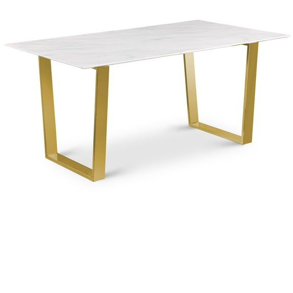 Meridian Furniture Cameron Stone With White Marble Veneer Top Dining Table