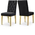 thumbnail image 1 of Meridian Furniture Capri 19.5"H Velvet Dining Chair in Black (Set of 2), 1 of 4
