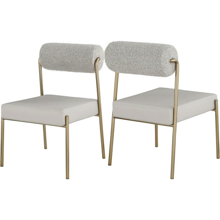 Meridian Furniture Carly Boucle Fabric & Faux Leather Dining Chair Meridian Furniture Carly Boucle Fabric & Faux Leather Dining Chair
