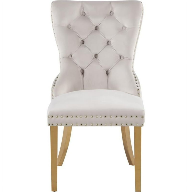 Meridian Furniture Carmen Velvet Dining Chair - Gold Meridian Furniture Carmen Velvet Dining Chair - Gold