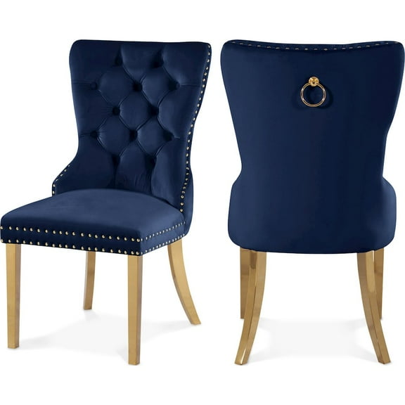 Meridian Furniture Carmen Navy Velvet Dining Chairs (Set of 2)