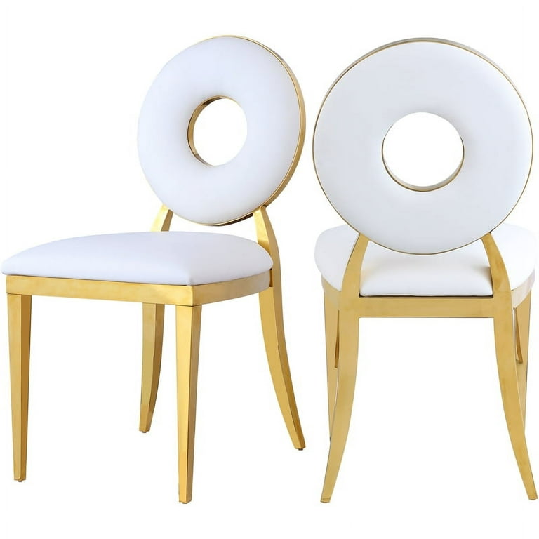 Meridian Furniture Carousel Faux Leather Dining Chair - Gold Meridian Furniture Carousel Faux Leather Dining Chair - Gold