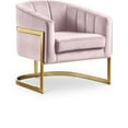thumbnail image 1 of Meridian Furniture Carter 18.5"H Velvet Accent Chair in Pink and Gold, 1 of 6