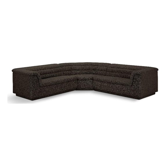 Meridian Furniture Cascade Brown Boucle Fabric Modular Sectional