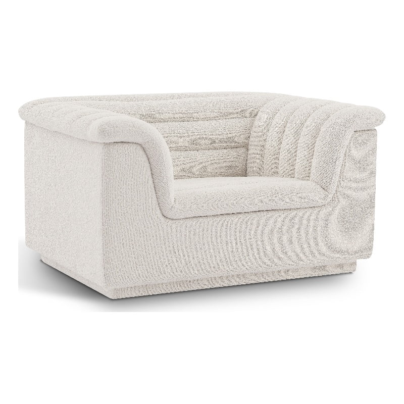 Meridian Furniture Cascade Cream Boucle Fabric Chair - Walmart.com