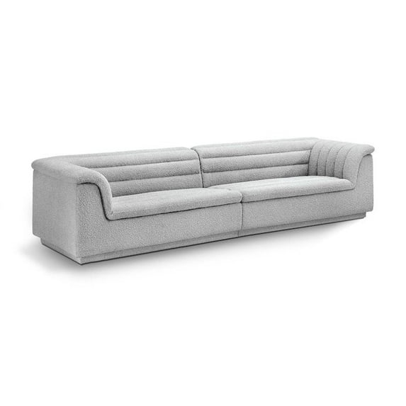 Meridian Furniture Cascade Grey Boucle Fabric Modular Sofa