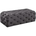 thumbnail image 1 of Meridian Furniture Casey Button Tufted Gray Velvet Ottoman and Bench, 1 of 4