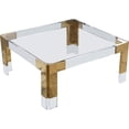 thumbnail image 1 of Meridian Furniture Casper Glass Top Square Coffee Table in Acrylic/Gold Legs, 1 of 5