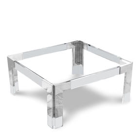 Meridian Furniture Casper Squared Glass Top Coffee Table in Chrome