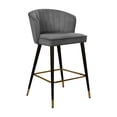 thumbnail image 1 of Meridian Furniture Cassie 28"H Velvet Counter Stool in Gray (Set of 2), 1 of 7
