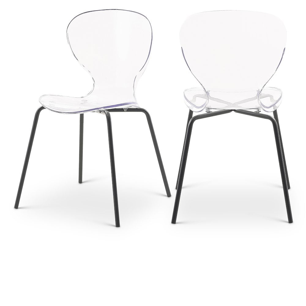 Clarion 32.5" Matte Black Metal Contemporary Side Chair