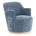 thumbnail image 1 of Meridian Furniture Clarita Light Blue Chenille Fabric Swivel Accent Chair, 1 of 9