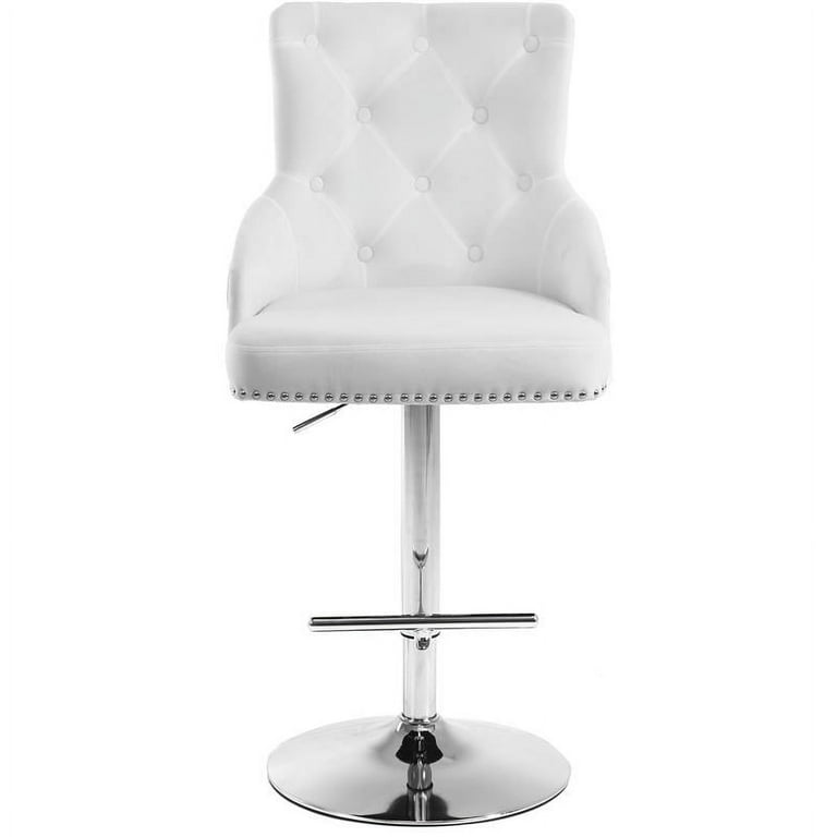 Meridian Furniture Claude Velvet Adjustable Bar | Counter Stool - Chrome Meridian Furniture Claude Velvet Adjustable Bar | Counter Stool - Chrome