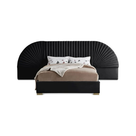 Meridian Furniture Cleo Black Velvet King Bed