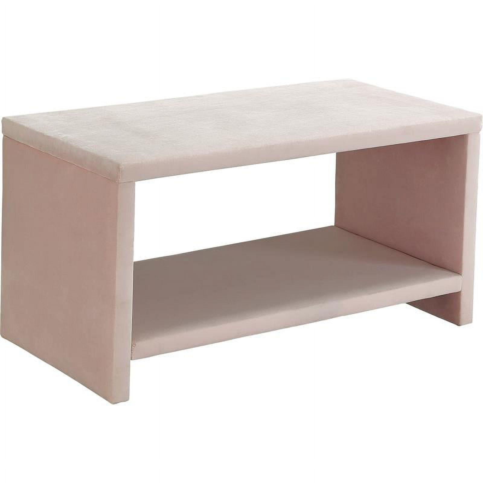 Cleo Pink Velvet Upholstered Rectangular Night Table