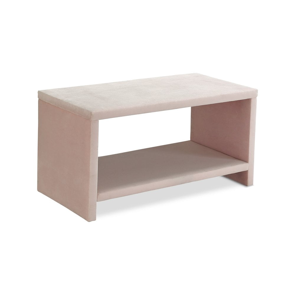 Cleo Pink Velvet Upholstered Rectangular Night Table