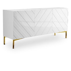 Meridian Furniture Collette Solid Wood Sideboard Buffet in White Lacquer