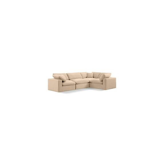 Meridian Furniture Comfy Beige Velvet 4-Pc. Modular Sectional