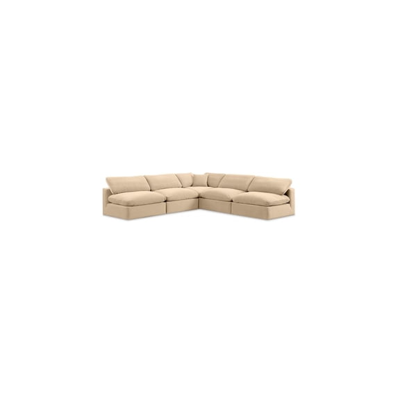 Meridian Furniture Comfy Beige Velvet 5-Pc. Modular Sectional