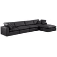 thumbnail image 1 of Meridian Furniture Comfy Black Faux Leather Modular Sectional, 1 of 14