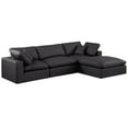 thumbnail image 1 of Meridian Furniture Comfy Black Faux Leather Modular Sectional, 1 of 15
