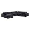 thumbnail image 1 of Meridian Furniture Comfy Black Linen Textured Fabric Modular Sectional, 1 of 10