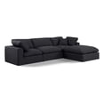 thumbnail image 1 of Meridian Furniture Comfy Black Linen Textured Fabric Modular Sectional, 1 of 15